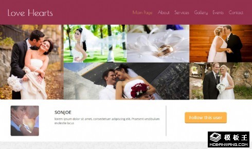 爱的婚礼瞬间响应式网页模板