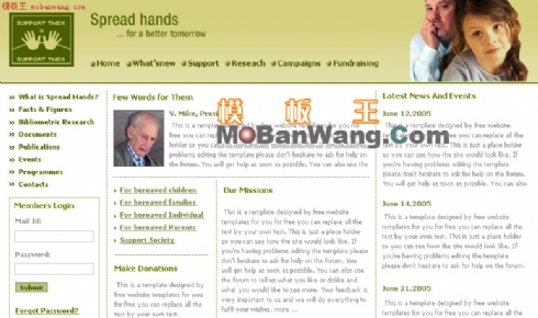 欧美慈善机构网站模板