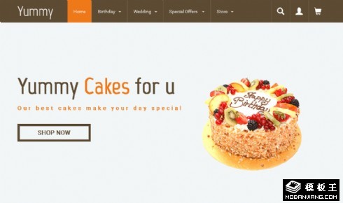 漂亮蛋糕网店响应式网页模板