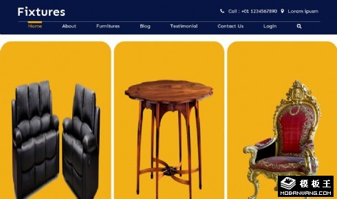 板式套房家具响应式网页模板