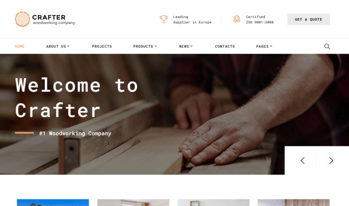 高端木工与室内设计网站模板