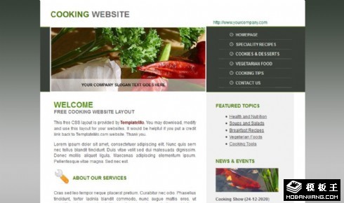 绿色饮食介绍网页模板