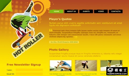 带板起跳滑板运动网页模板