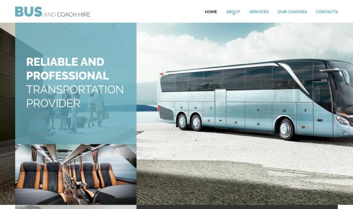 长途巴士客车服务精品网站模板