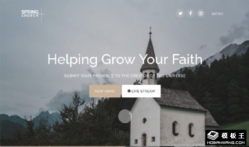 教堂活动内容公告响应式网站模板