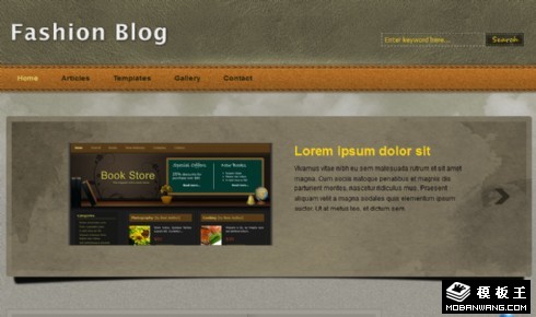 灰棕皮质界面BLOG网页模板