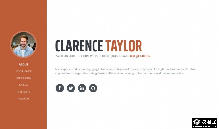 个人履历技能单页面模板