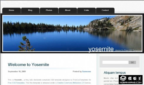 约塞米蒂公园主题BLOG网页模板