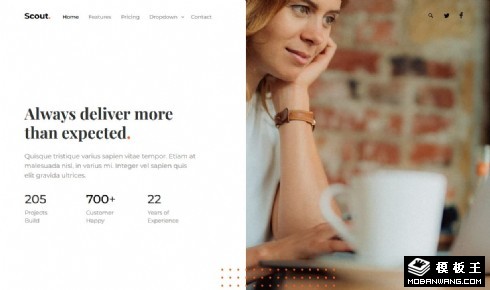 优秀服务解决方案响应式网页模板