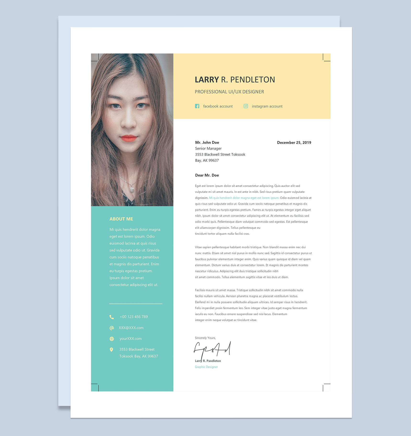 外企UI设计师求职通用英文简历Word模板