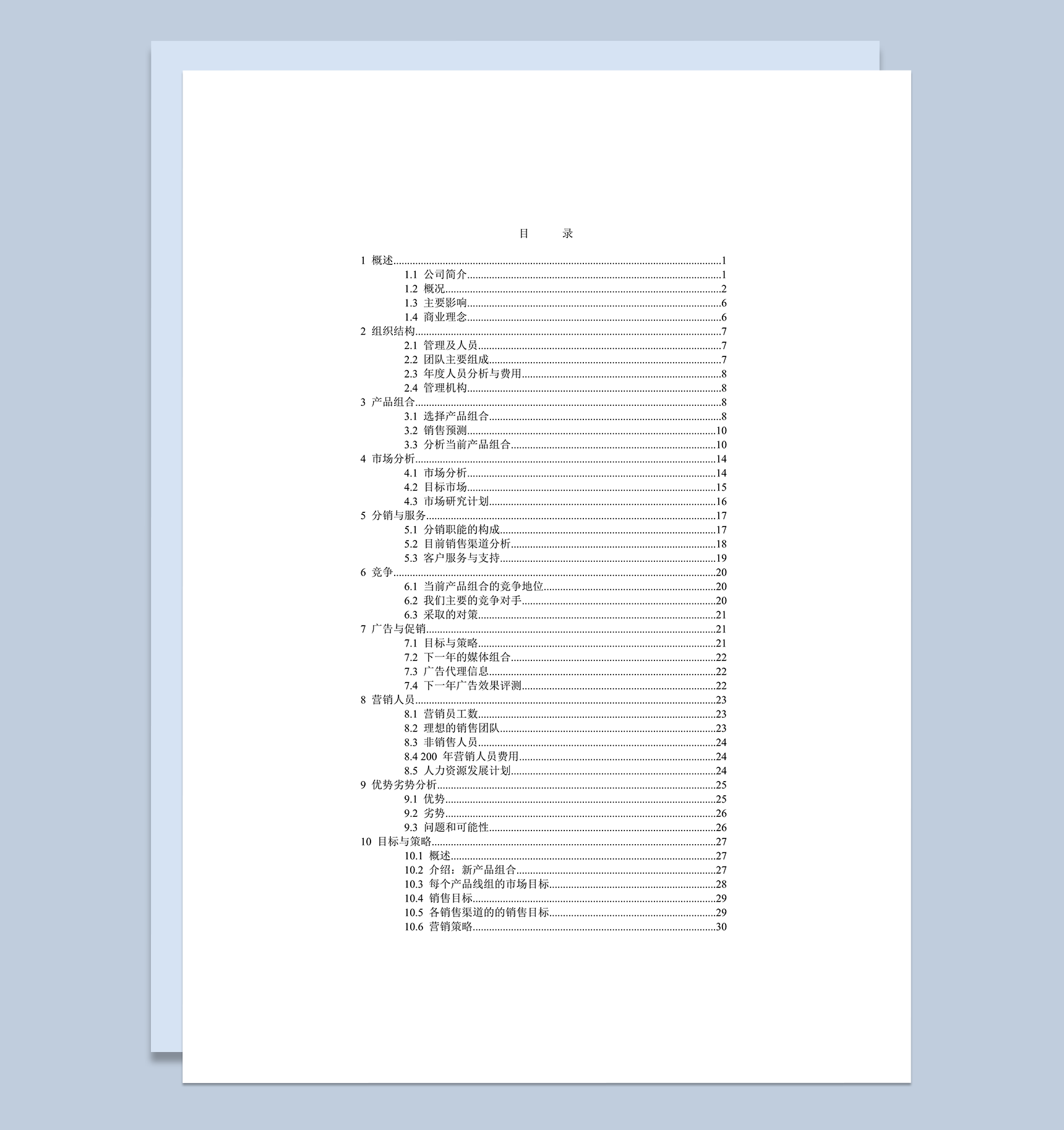 商贸贸易公司商业计划书word模板