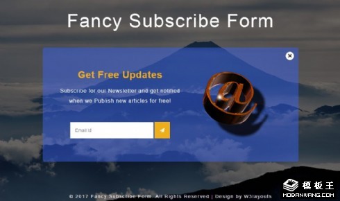 想象邮件订阅框响应式网页模板