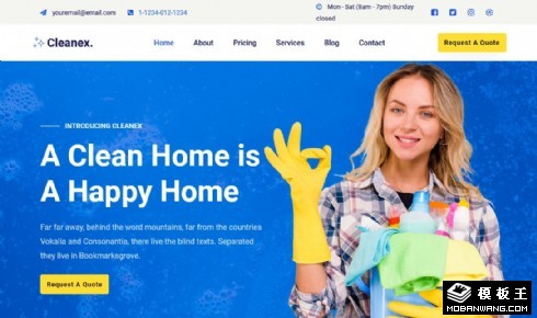 家政清洁业务预约响应式网页模板