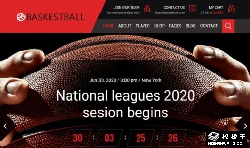 篮球联赛俱乐部响应式网页模板