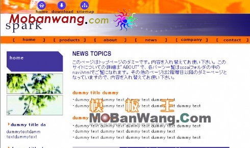 火花公司网页模板