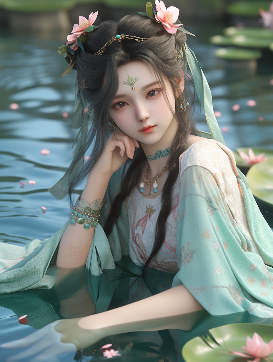 3D可爱国风美人图片免费下载