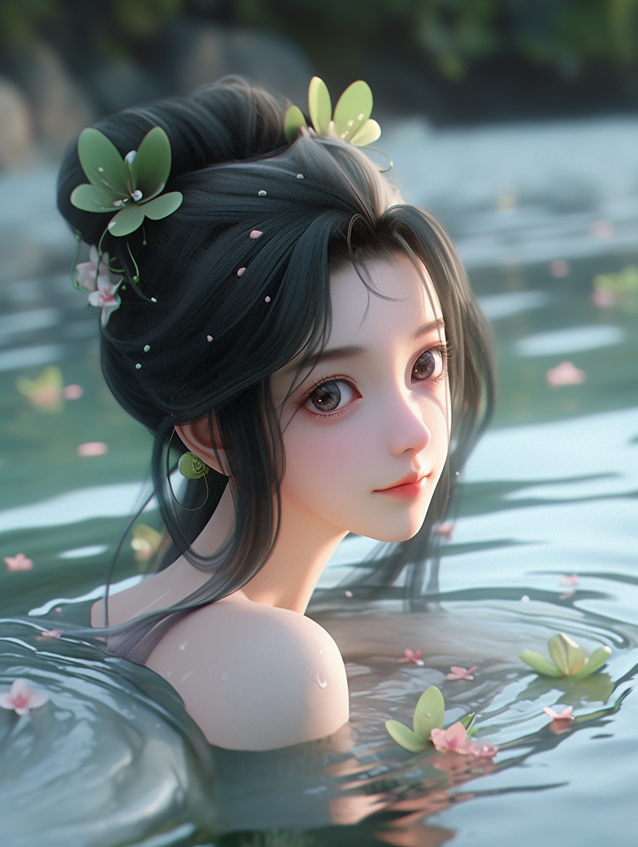 3D可爱国风美人图片免费下载