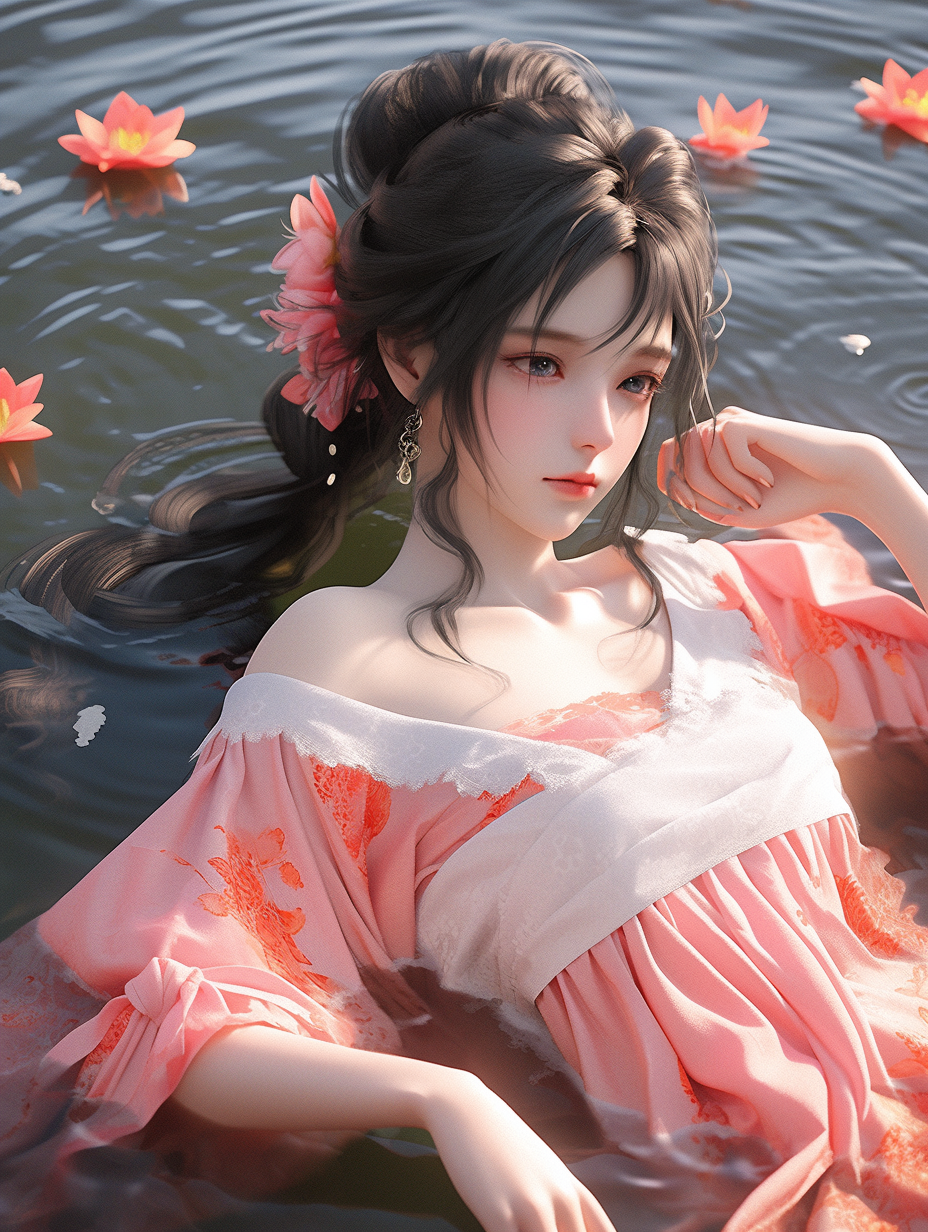 3D可爱国风美人图片免费下载