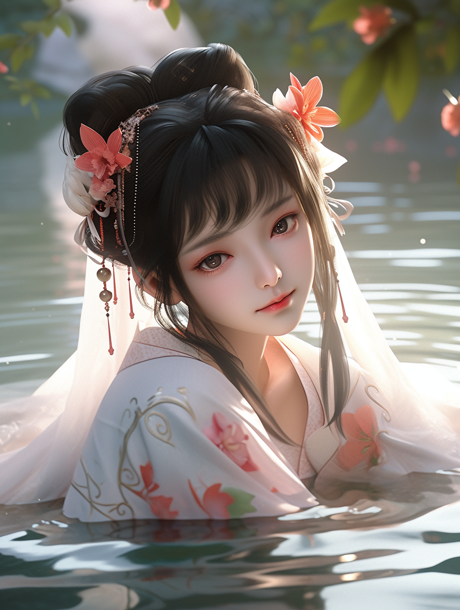 3D可爱国风美人图片免费下载