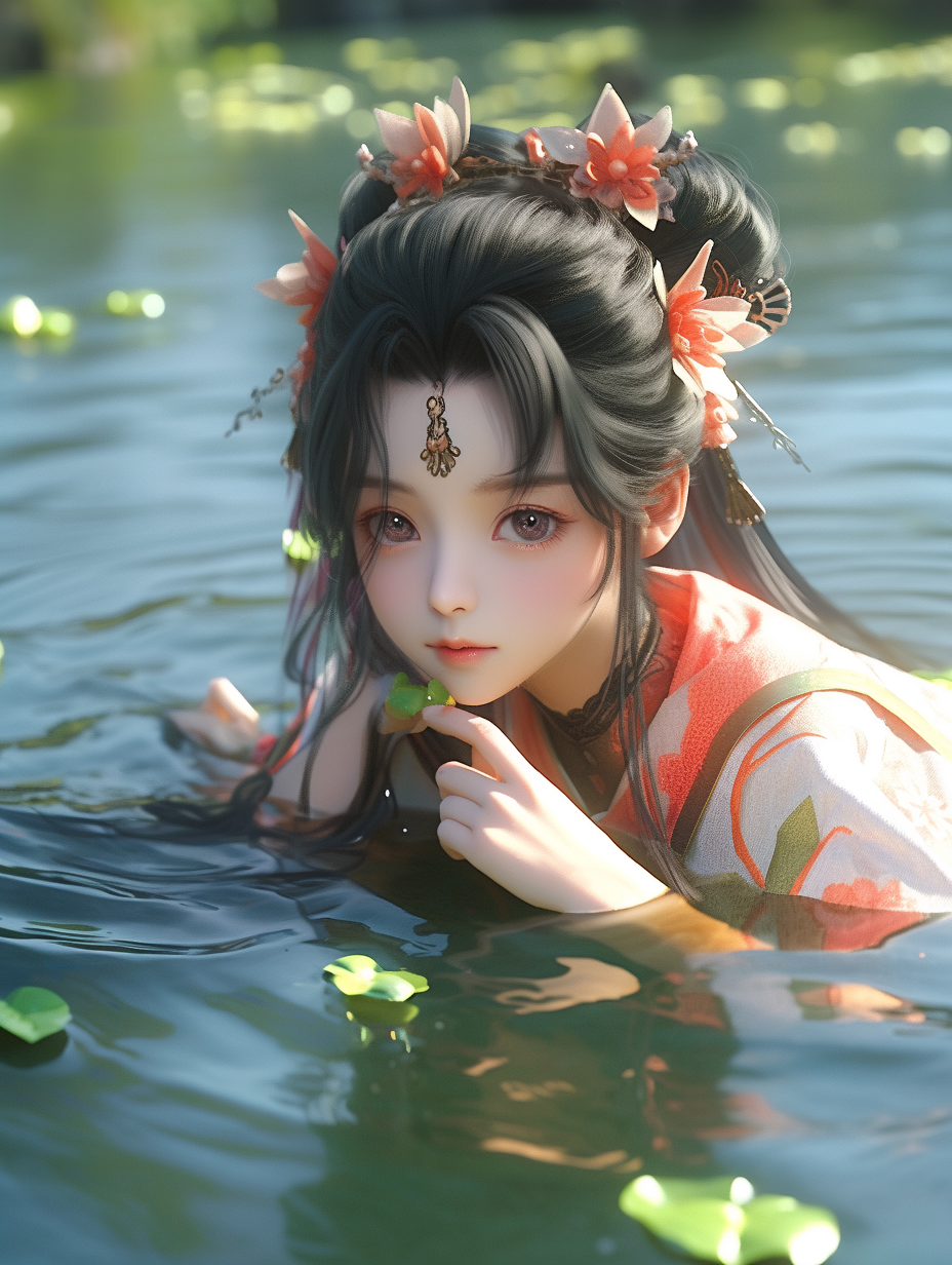 3D可爱国风美人图片免费下载