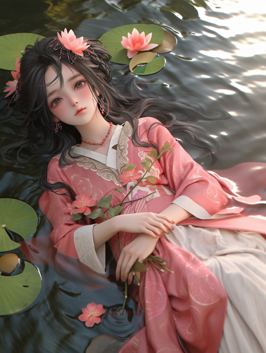 AI绘画国风美人图片