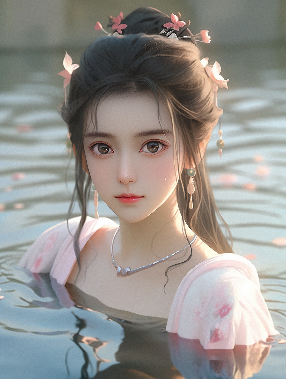 3D可爱国风美人图片免费下载