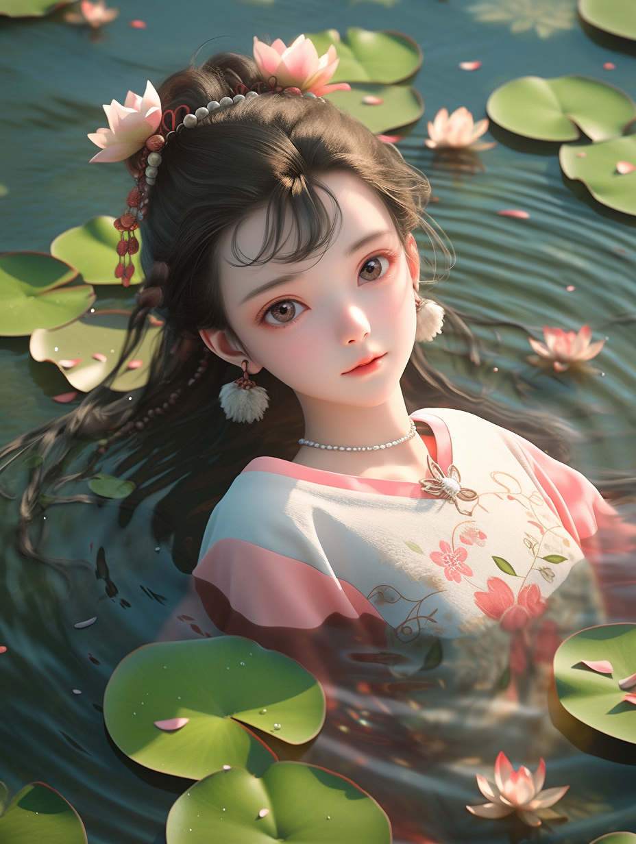 3D可爱国风美人图片免费下载