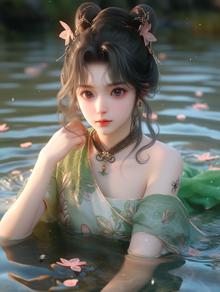 AI绘画国风美人图片