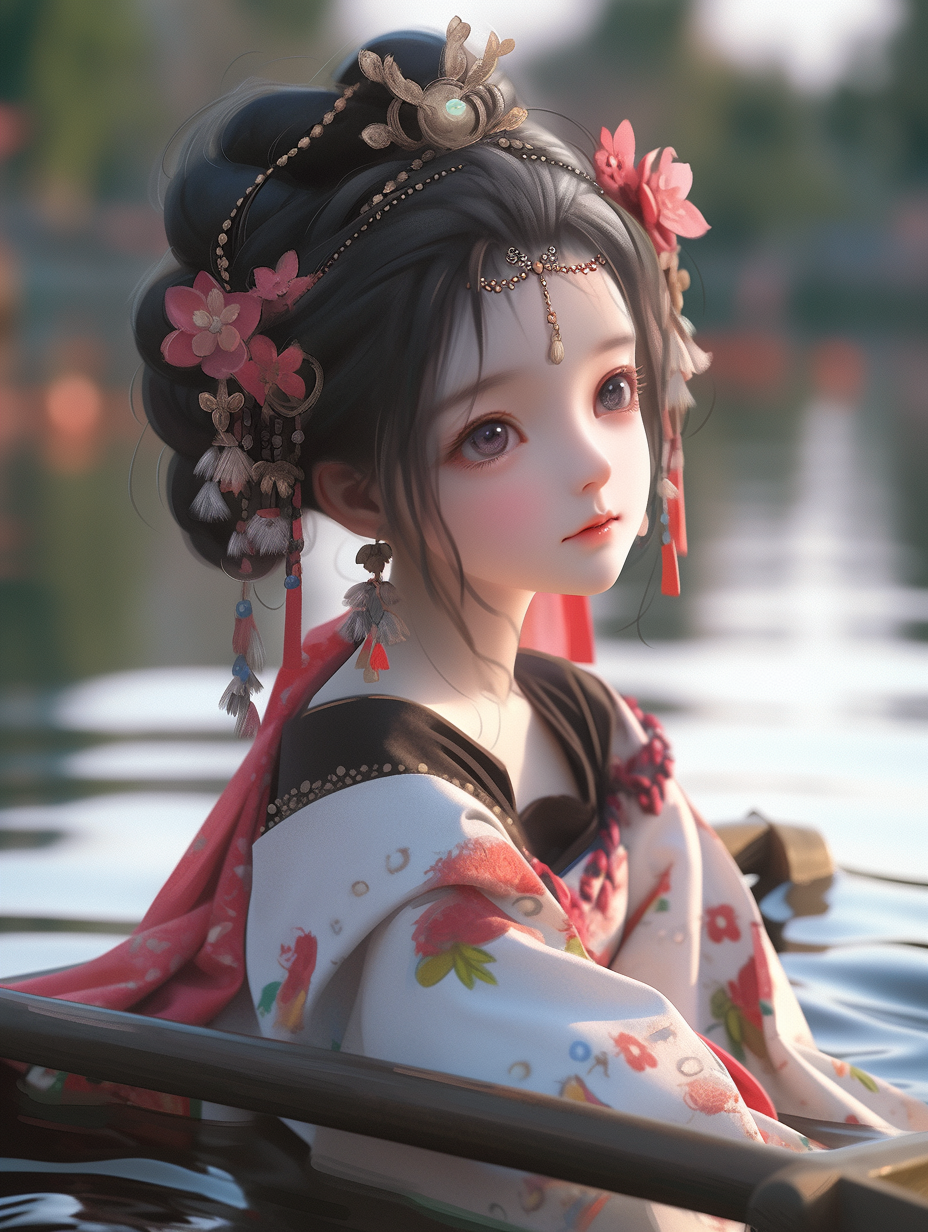 3D可爱国风美人图片免费下载