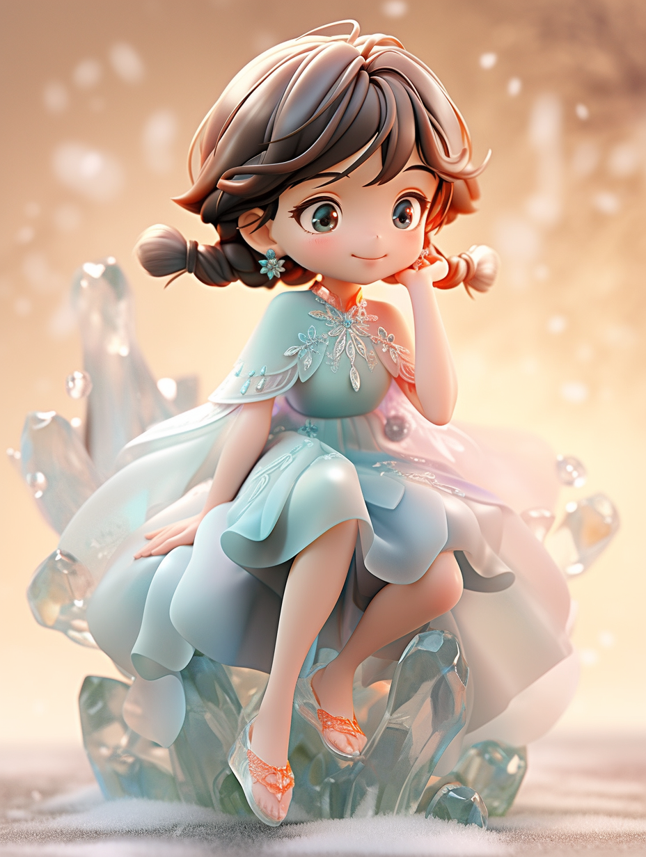 AI绘画古迪士尼风格小女孩图片