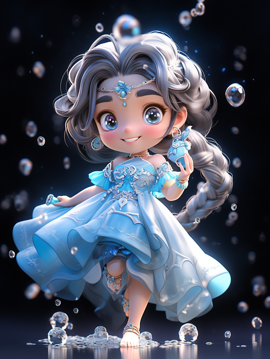 3D可爱迪士尼风格小女孩图片免费下载