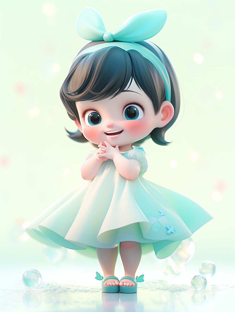 AI绘画古迪士尼风格小女孩图片