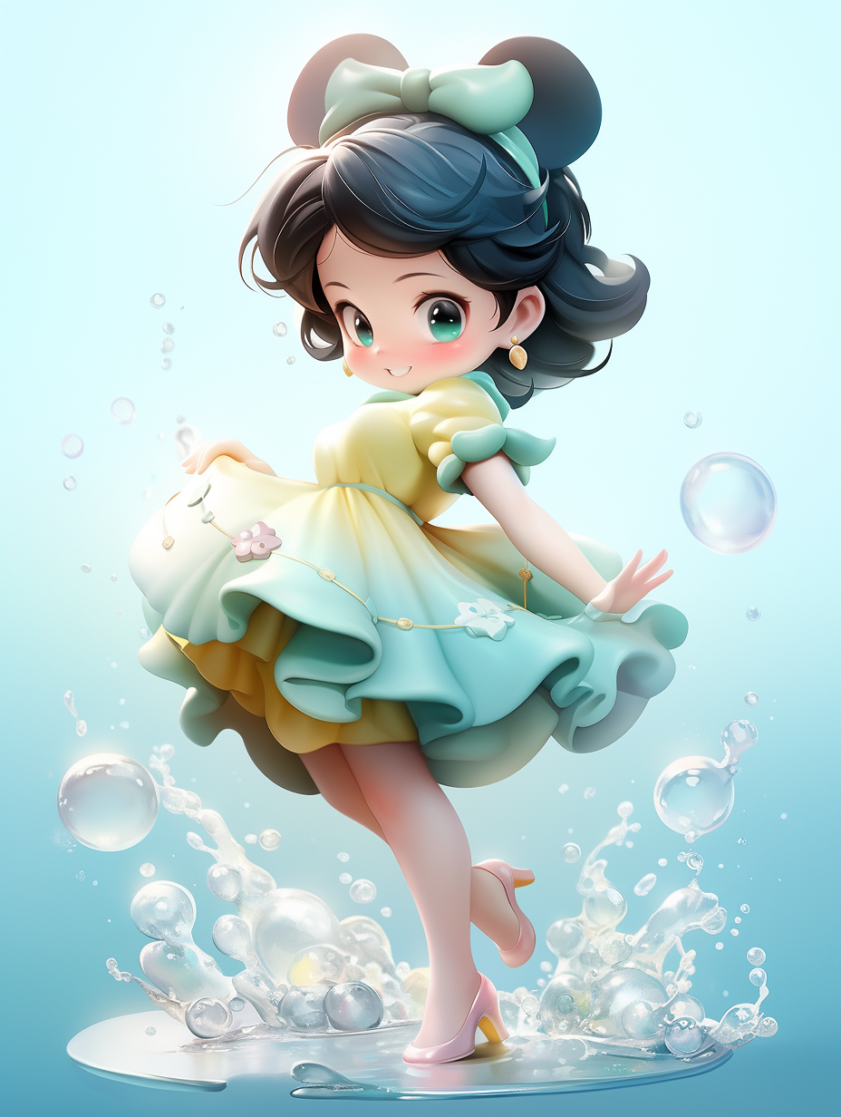 AI绘画古迪士尼风格小女孩图片