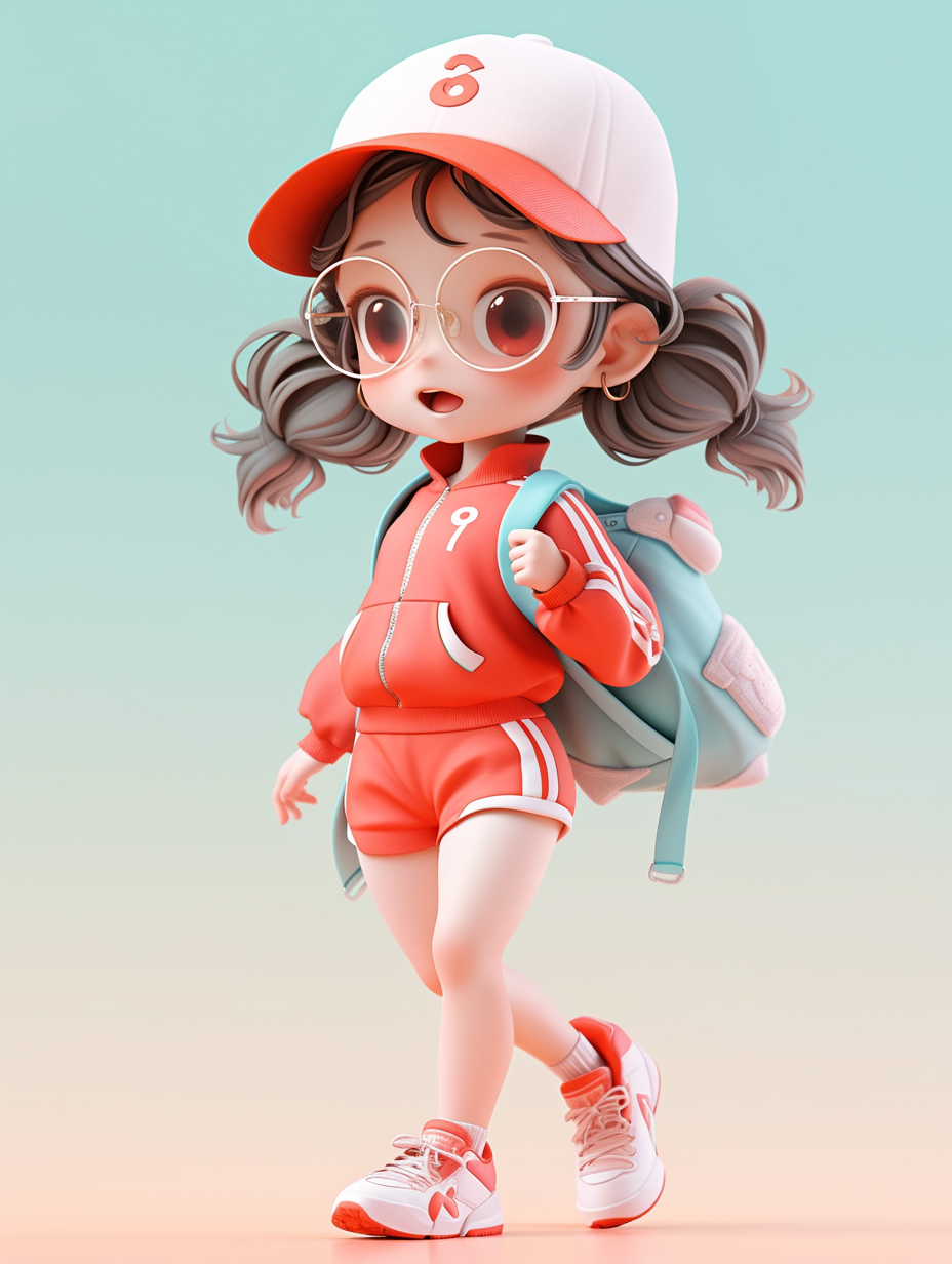 3D可爱迪士尼风格小女孩图片免费下载