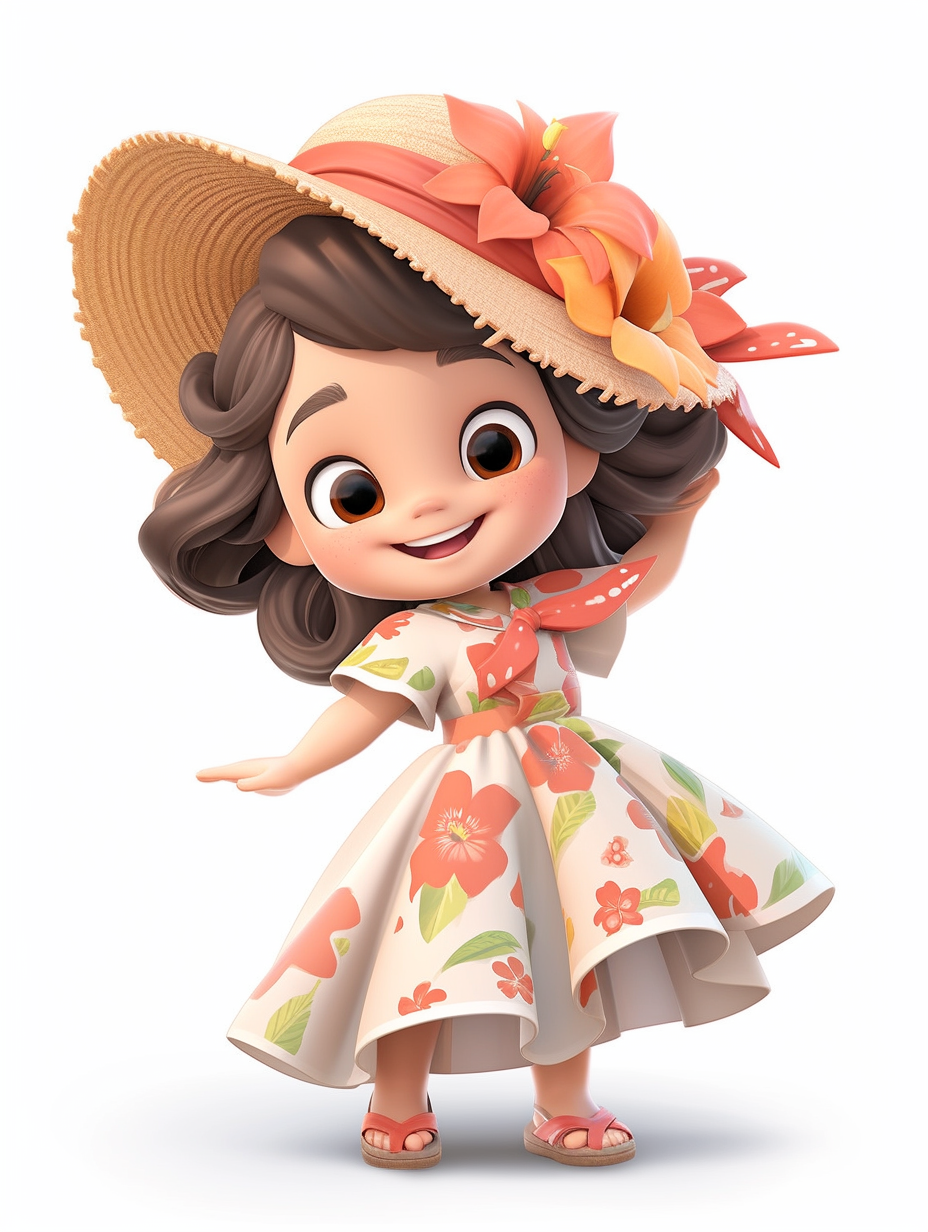 3d迪士尼风格小女孩图片免费下载