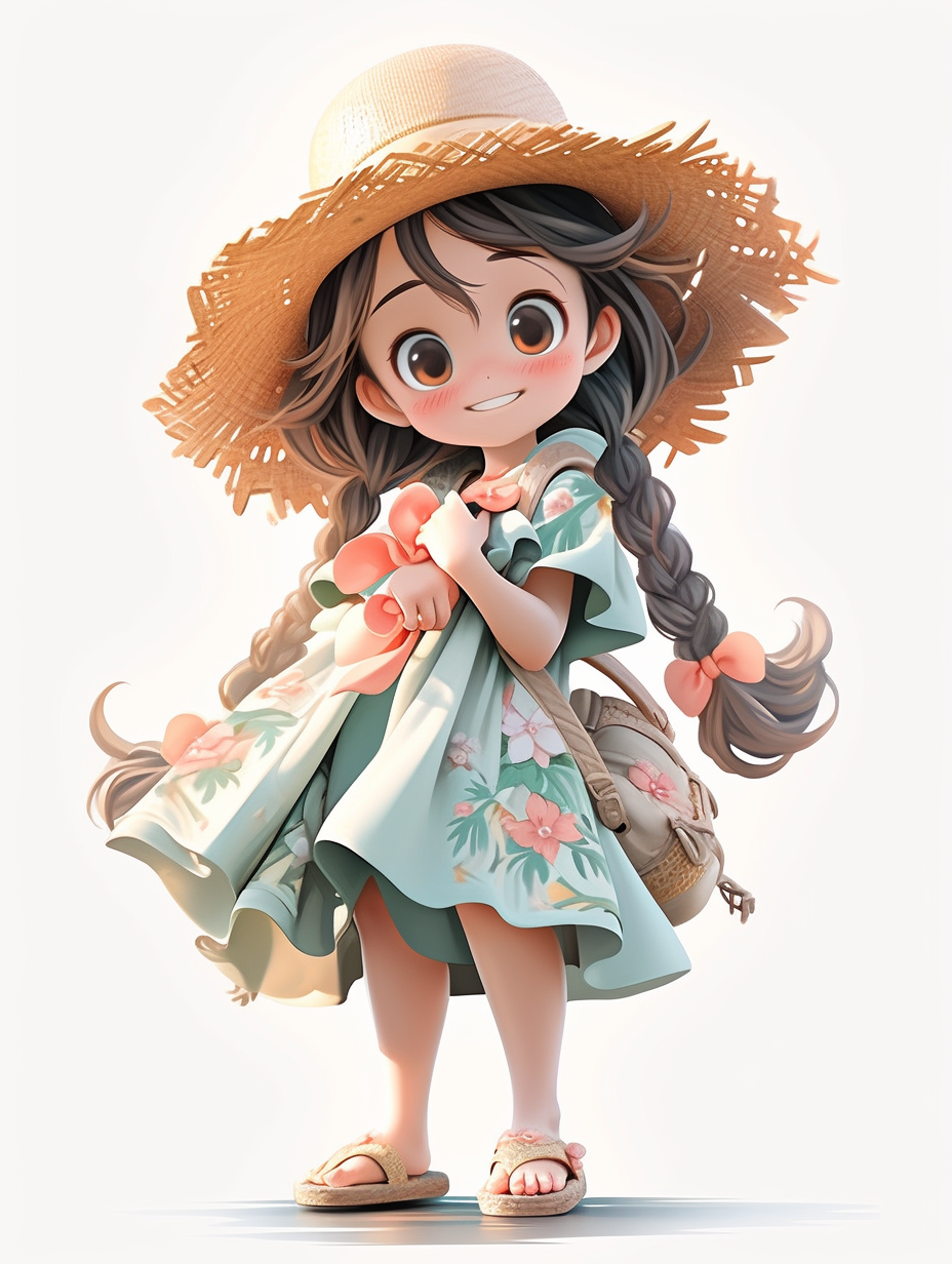 3d迪士尼风格小女孩图片免费下载