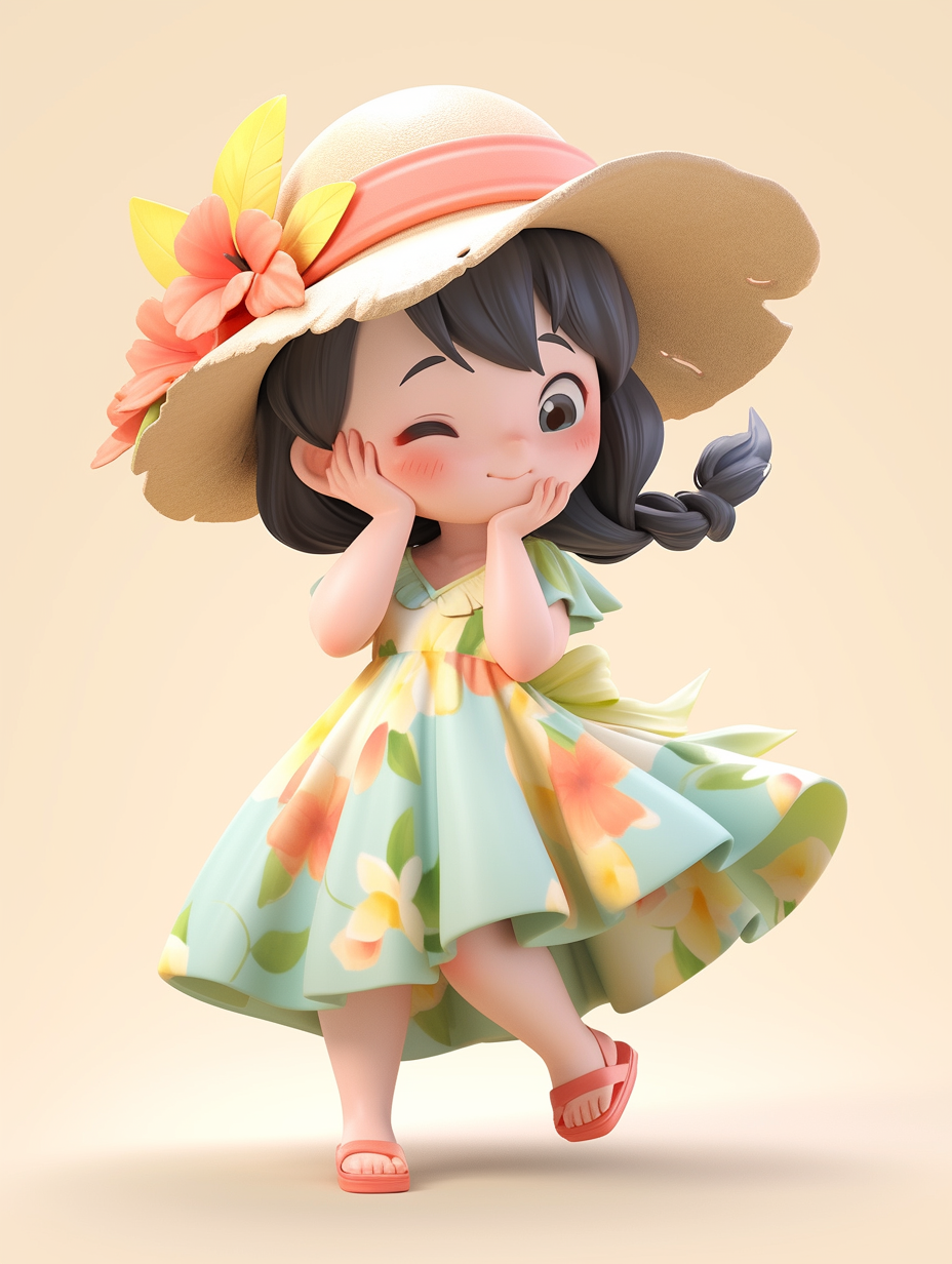 AI绘画古迪士尼风格小女孩图片