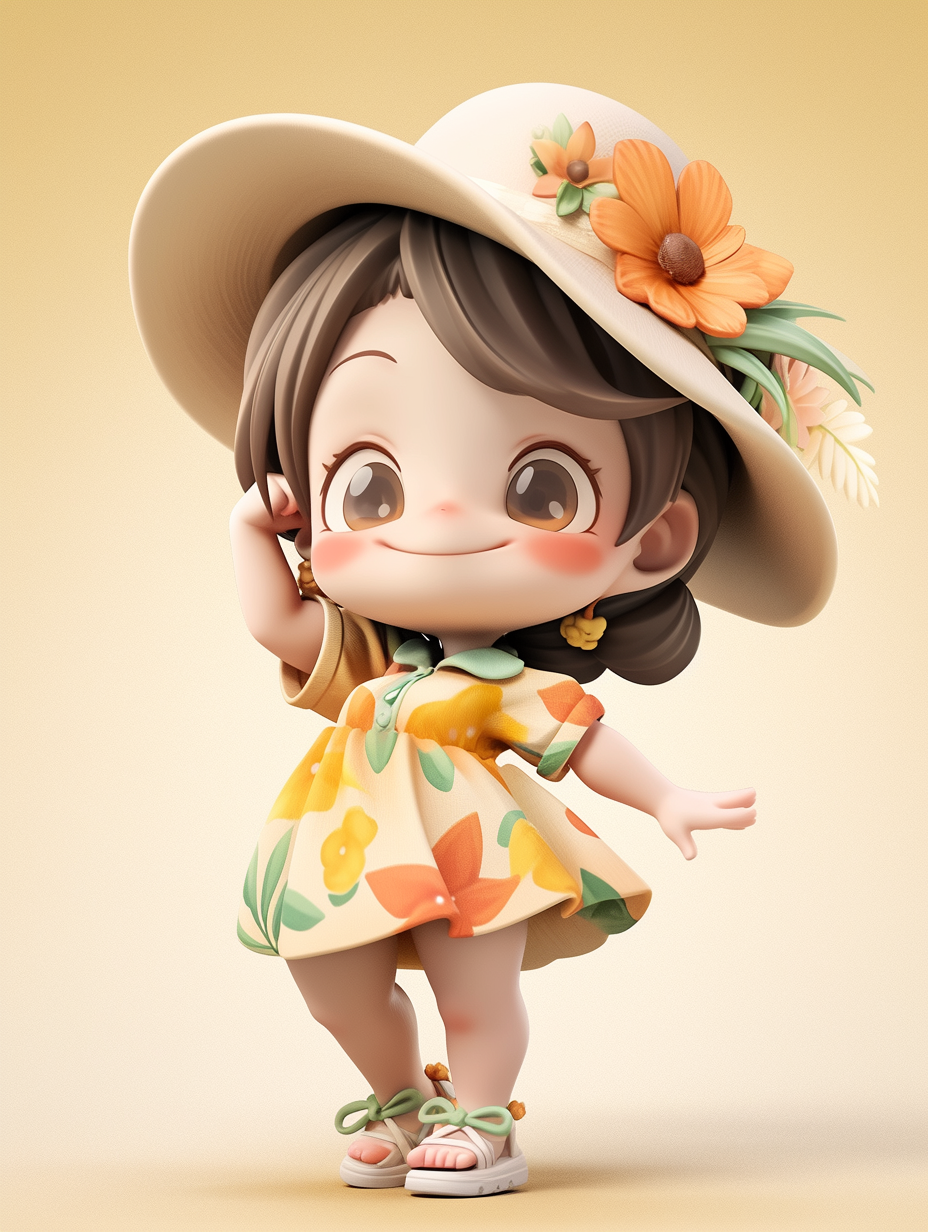 3d迪士尼风格小女孩图片免费下载