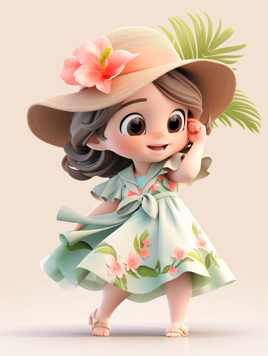 3d迪士尼风格小女孩图片免费下载