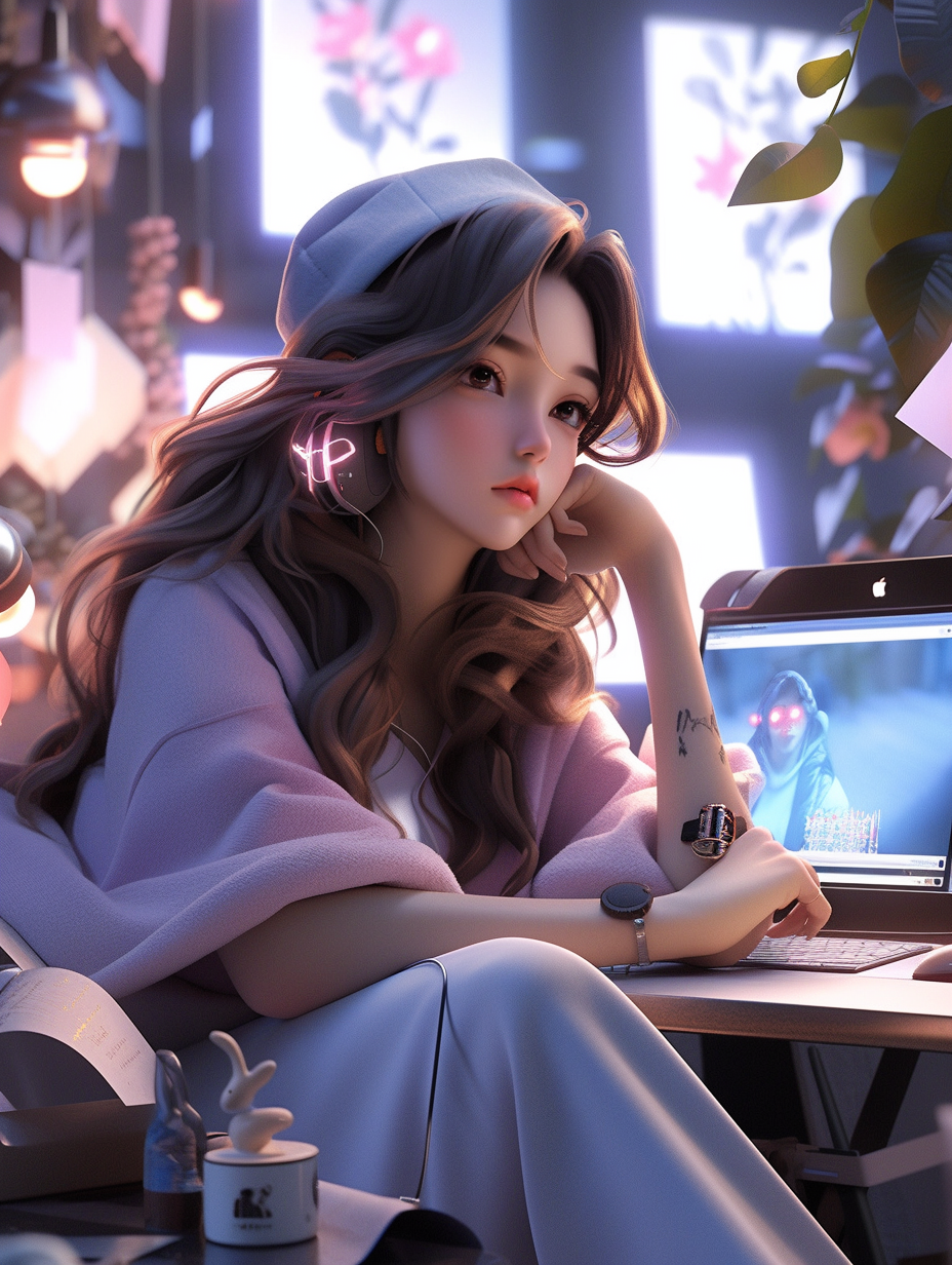 3D风格女孩图片免费下载