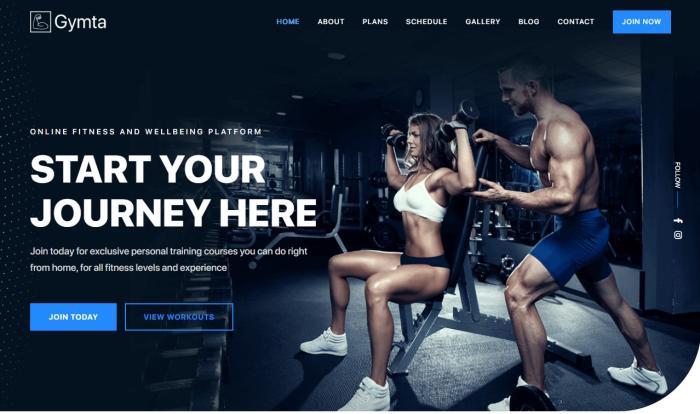 全方位健身训练课程网站模板