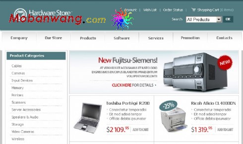 电脑硬件销售网页模板