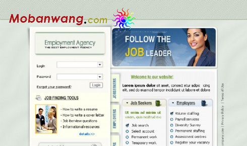 工作求职中介机构网页模板