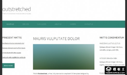 深绿伸展三列网页模板