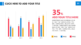清新活泼数据图表PPT素材模板
