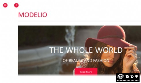 时尚模特框架介绍响应式网页模板