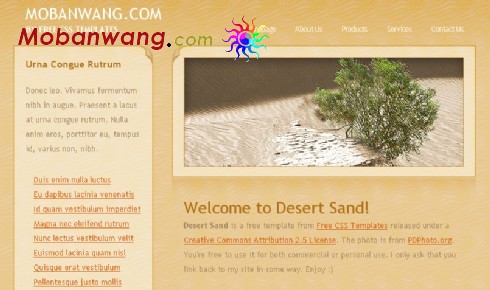 沙漠主题BLOG网页模板