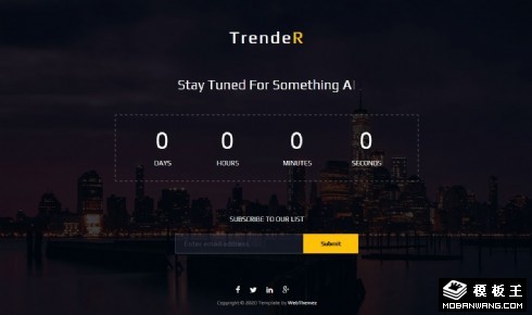 都市夜景倒计时响应式网页模板