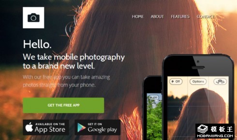 手机照片分享APP介绍响应式网页模板