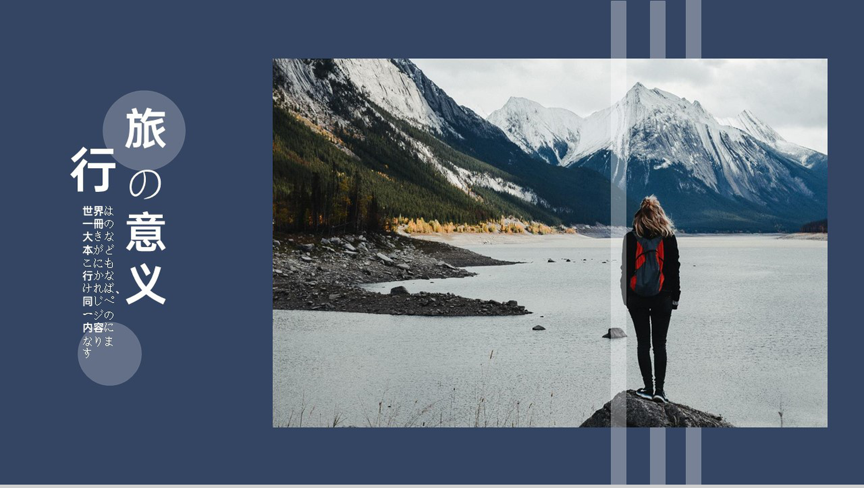 蓝色复古风旅行的意义旅行纪念册PPT模板